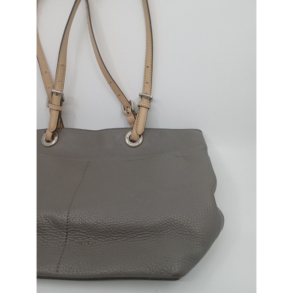 Michael Kors Bedford Pebbled Leather Medium Pocket Tote Shoulder Bag Gray - Picture 4 of 14